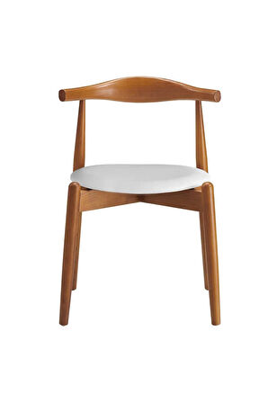 Aarhus Beyaz Iskandinav Natural Bohem Ahşap Sandalye ( 1 Adet)