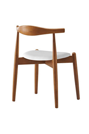 Aarhus Beyaz Iskandinav Natural Bohem Ahşap Sandalye ( 1 Adet)