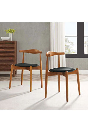 Aarhus Siyah Iskandinav Natural Bohem Ahşap Sandalye ( 1 Adet)