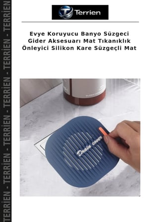 Evye Koruyucu Banyo Süzgeci Gider Aksesuarı Mat Tıkanıklık Önleyici Silikon Kare Süzgeçli Mat