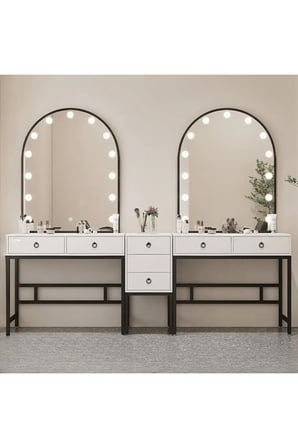 KC-0100 Modern Ahşap Tablalı Aydınlatmalı Makyaj Masası İstasyon