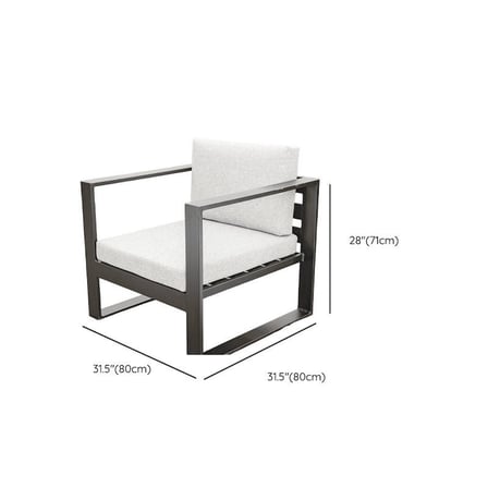 KC-0113 5 Parça Beyaz Tekstil Veranda Oturma Grubu, Metal İskeletli