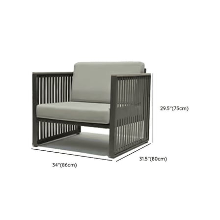 KC-0114 Gri Metal Modern Veranda Takımı, 5 Parça Oturma Grubu