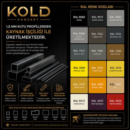 KC-0121 Ayaklı Dikdörtgen Ofis Masası Metal + MDF Malzeme