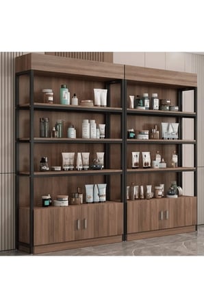 KC-0167 Kitaplık ve Vitrin Standı Metal ve MDF