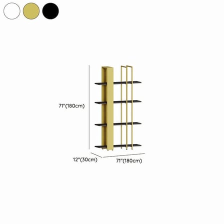 KC-0230 4 Raflı Metal Dekoratif Kitaplık, Açık Sırtlı,