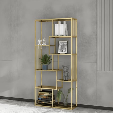 KC-0231  Modern Metal MDF Raflı Kitaplık, 7 Raflı