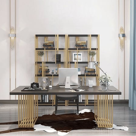 KC-0247 Dikdörtgen MDF Çalışma Masası, Metal Ayaklı Ofis Masası
