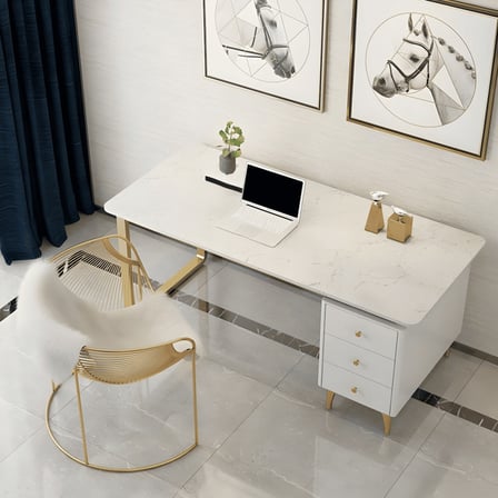 KC-0248 MDF Ofis Masası, 3 Çekmeceli Metal Çalışma Masası