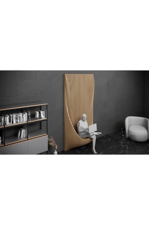 KC-072 Dalgalı Ahşap Duvar Sanatı – Modern Mimari Dekor - PARAMETRİK