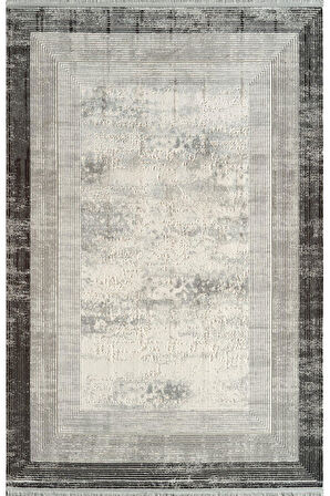 Royal Halı Kim Royal KC04A Antrasit Gri Akrilik Yumuşak Dokulu Modern Çerçeveli Halı