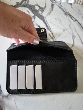 Gogo Kadın Cüzdan Hakiki Deri Siyah Orta Boy El Yapımı