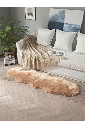 Kuzu Post Peluş Premium Yumuşacık Tüylü Halı Çift Kafa