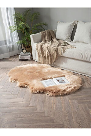 Kuzu Post Peluş Premium Yumuşacık Tüylü Halı Çift Kafa