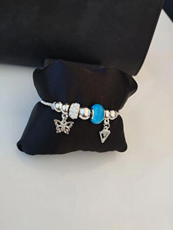 KELEBEKLİ MEVİ CHARMLI BİLEKLİK