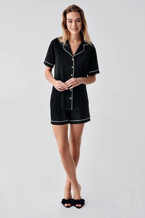 Freshness 324 Kadın 4'Lü Sabahlıklı Şorlu Pijama Takımı