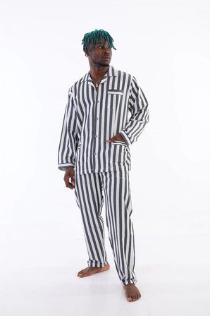 USLUCAN ALIŞVERİŞ Kocabey 4007 Uzun Kol Çizgili Gaffur Erkek Pijama Takım