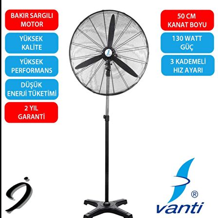 Vanti kcf 290 sanayi tipi ayaklı vantilatör 