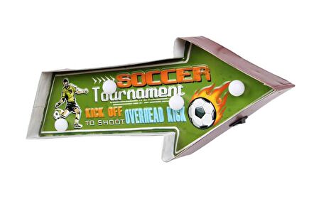 Işıklı Soccer Yön Tabelası Vintage Led Ampülü Hediyelik