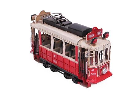 Dekoratif Metal Taksim Tramvay Vintage Biblo Hediyelik