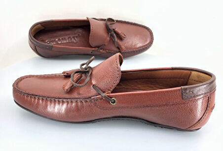 Aronay 084 %100 Hakiki Deri Püsküllü Erkek Loafer Babet