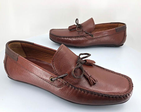 Aronay 084 %100 Hakiki Deri Püsküllü Erkek Loafer Babet