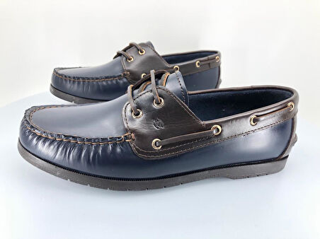 Aronay 086 Ayr Timberland Marine El saraçlı %100 Hakiki Deri Erkek  Ayakkabı