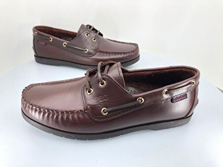 Aronay 086 Ayr Timberland Marine El saraçlı %100 Hakiki Deri Erkek  Ayakkabı
