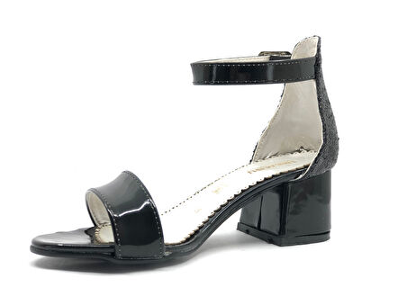 İremsu 9989 Tek bant Arkası Simli Topuklu Çocuk Ayakkabı