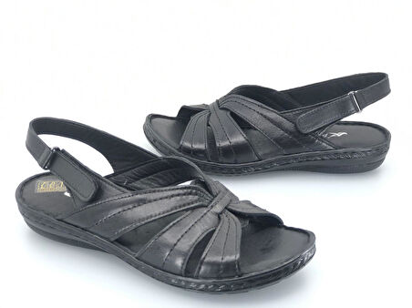 Ayakdaş %100 Hakiki Deri Tam Ortapedik Fus Pedli Taban Kadın Sandalet