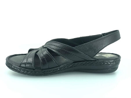 Ayakdaş %100 Hakiki Deri Tam Ortapedik Fus Pedli Taban Kadın Sandalet