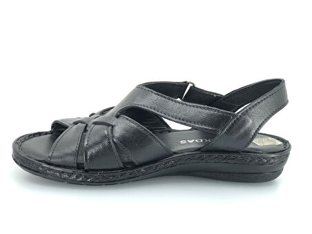 Ayakdaş %100 Hakiki Deri Tam Ortapedik Fus Pedli Taban Kadın Sandalet