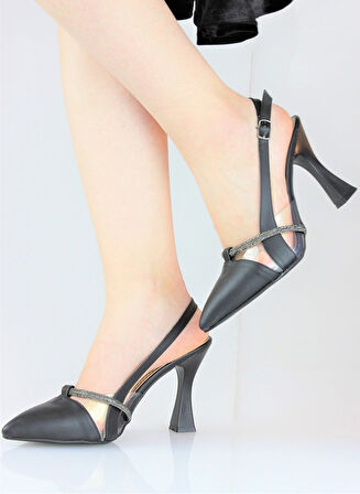 Feles 104 Şerit Taşlı Abiye Kadın Topuklu Ayakkabı Stiletto