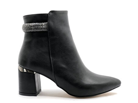 Feles Bilek Şerit Taş Dekolteli Klasik Kadın Bot