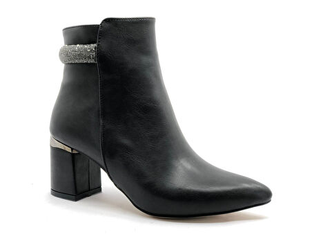 Feles Bilek Şerit Taş Dekolteli Klasik Kadın Bot