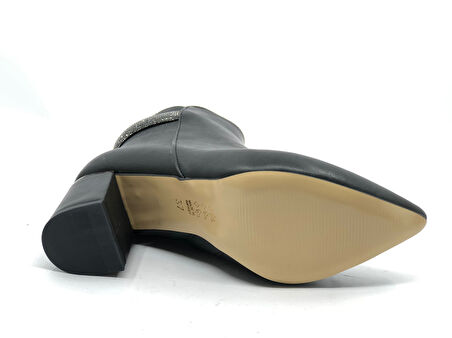 Feles Bilek Şerit Taş Dekolteli Klasik Kadın Bot