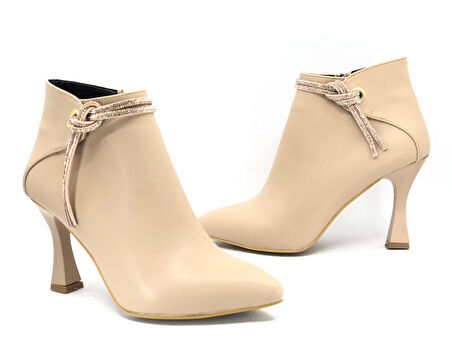 Feles Püskül Taş Detaylı Bootie Klasik Kadın Bot