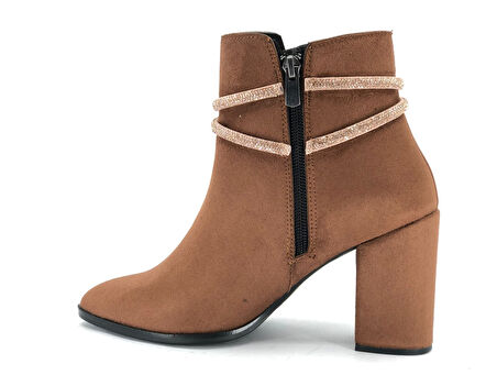 Feles Bilek Düğüm Taş Dekolteli Klasik Kadın Bot