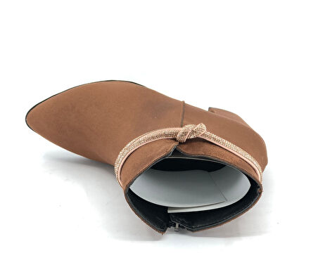 Feles Bilek Düğüm Taş Dekolteli Klasik Kadın Bot