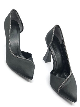 Feles Kadeh Topuk Saten Taşlı Stiletto Kadın Topuklu Ayakkabı