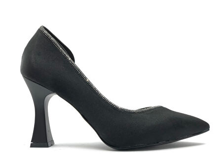 Feles Kadeh Topuk Saten Taşlı Stiletto Kadın Topuklu Ayakkabı