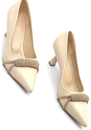 Feles Taş Detaylı Stiletto Kadın Topuklu Ayakkabı