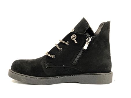 Feles Kauçuk Kaymaz Taban Taş Bağcık Detaylı Kadın Bot