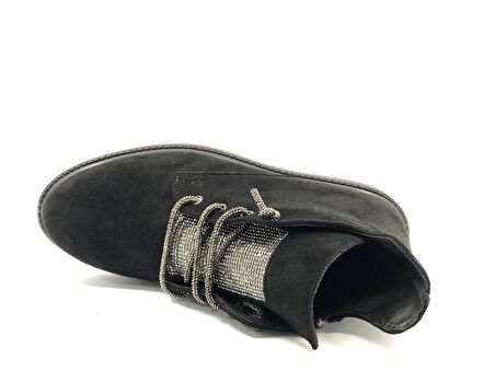 Feles Kauçuk Kaymaz Taban Taş Bağcık Detaylı Kadın Bot