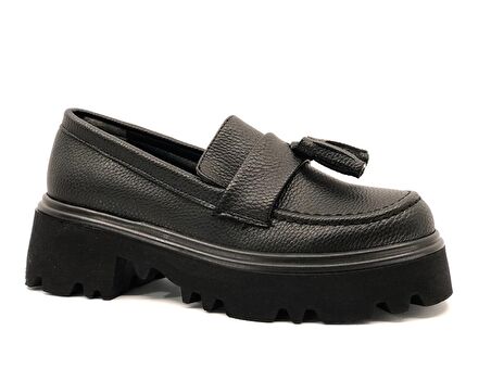 Feles Corcik Püsküllü Oxford Günlük Loafer Kadın Ayakkabı