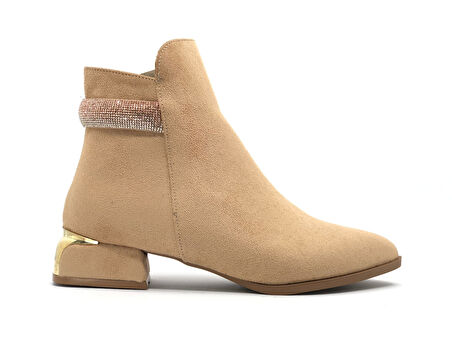 Feles Bilek Taşlı Klasik Düz Taban Kadın Bot