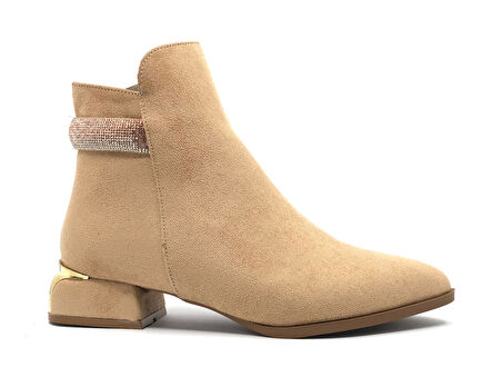 Feles Bilek Taşlı Klasik Düz Taban Kadın Bot