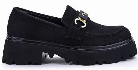 Feles Sarı Toka Detaylı Oxford Günlük Loafer Kadın Ayakkabı