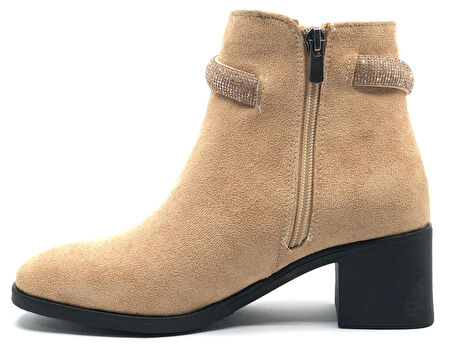 Asya Bilek Şerit Taş Kemerli Kısa Topuklu Kadın Bot