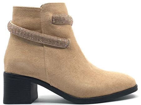 Asya Bilek Şerit Taş Kemerli Kısa Topuklu Kadın Bot